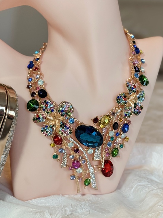 Anthropologie Jewelry - Multicolor Crystal Statement Necklace.